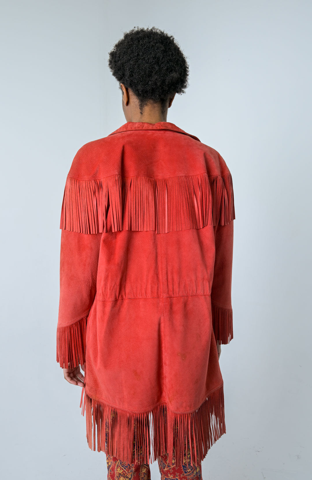 Blumarine Scarlet Suede Fringe Jacket