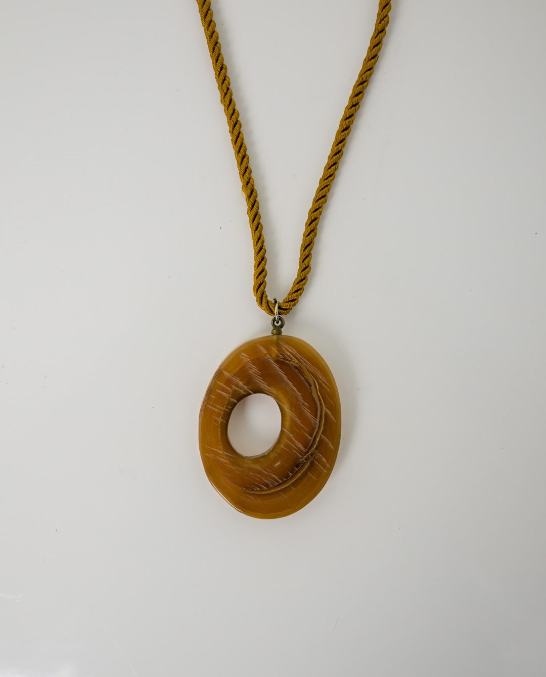 Amber Oval Pendant Necklace