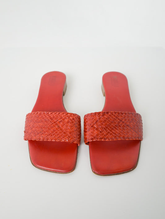 Marella Woven Leather Slides (40)