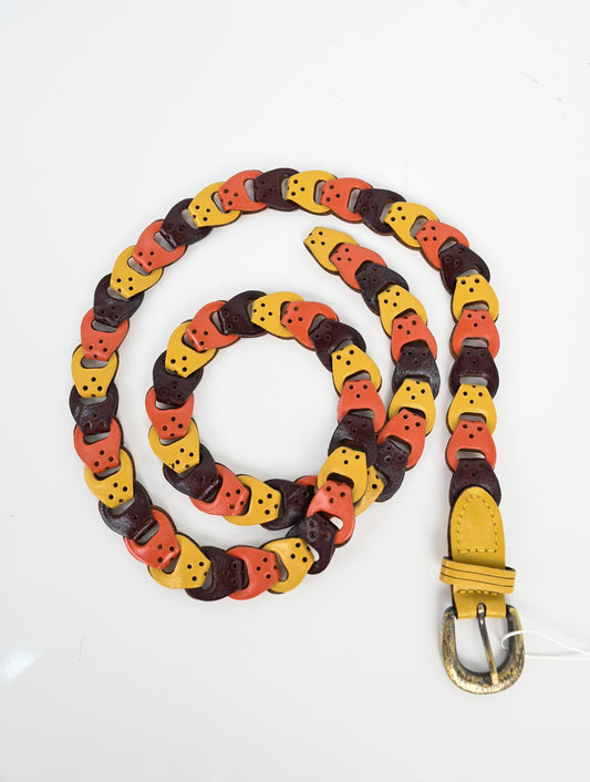 Multicolor Leather Loop Belt