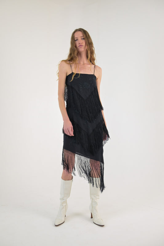 L'Altra Moda Nero Fringe Set