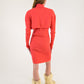 Claude Montana Coral Wool Dress