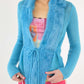 Aquamarine Rabbit Fur Cardigan