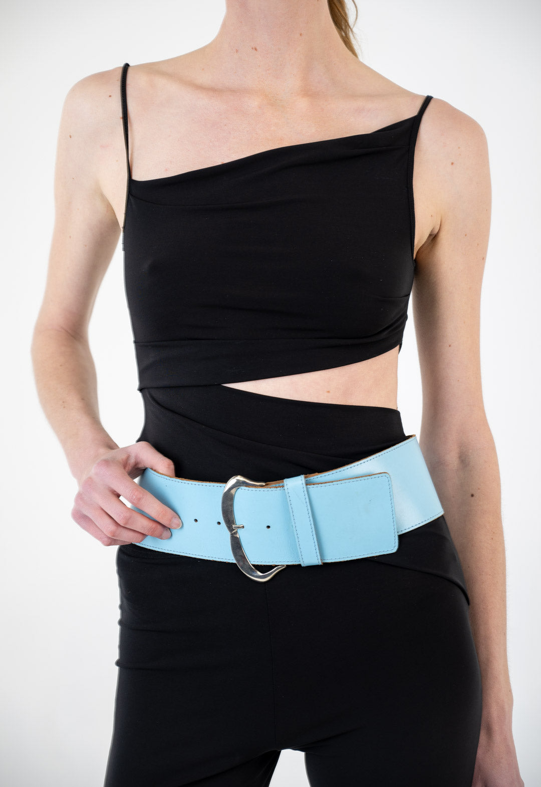 Whale Blue Leather Belt