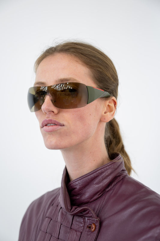 Prada Olive Shield Sunglasses