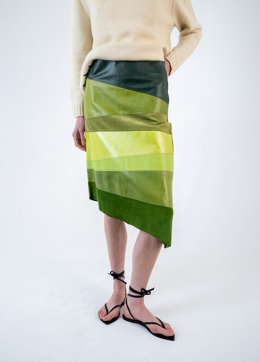 Fornarina Matcha Leather Skirt
