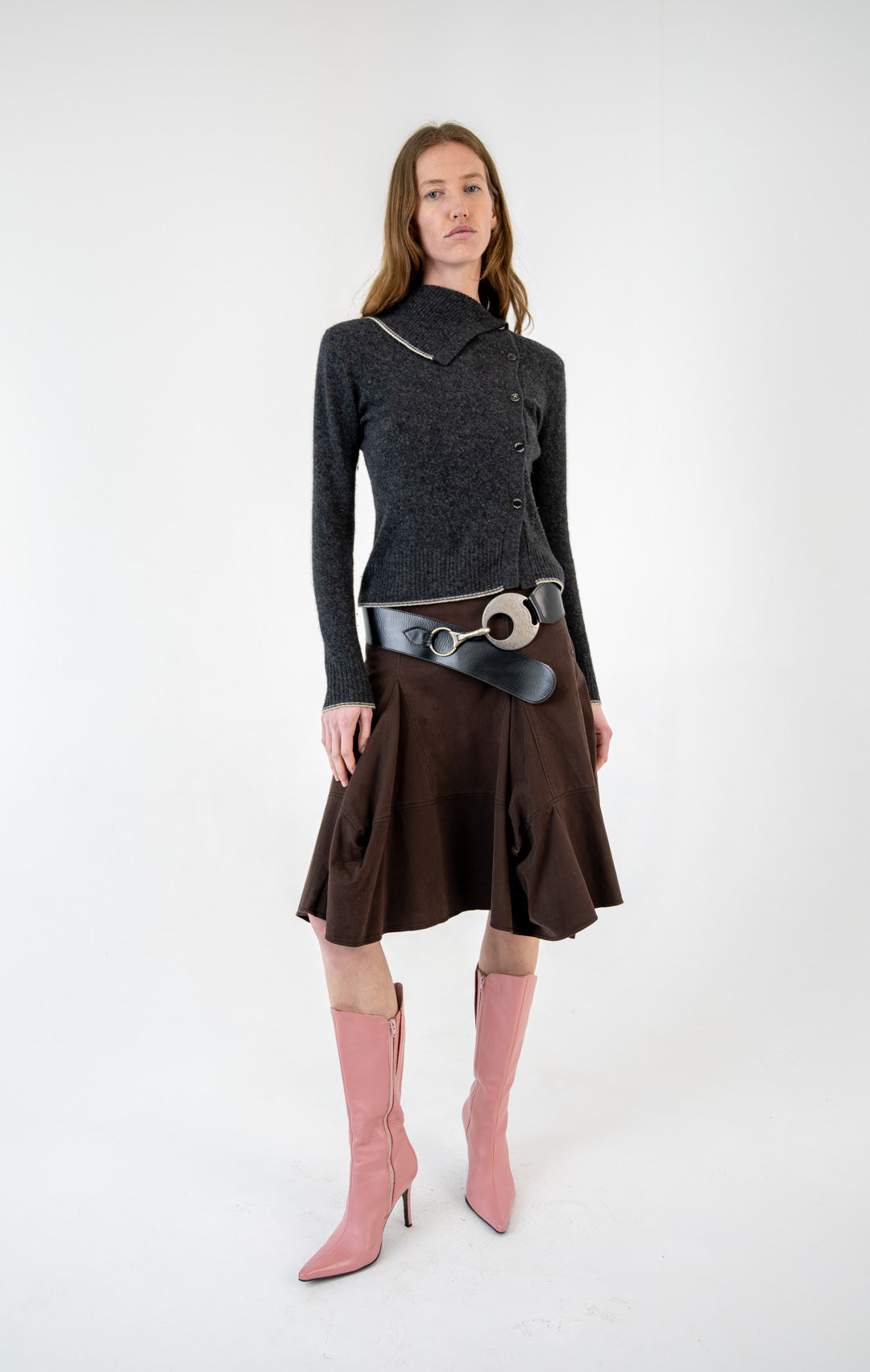 Charcoal Asymmetrical Cardigan