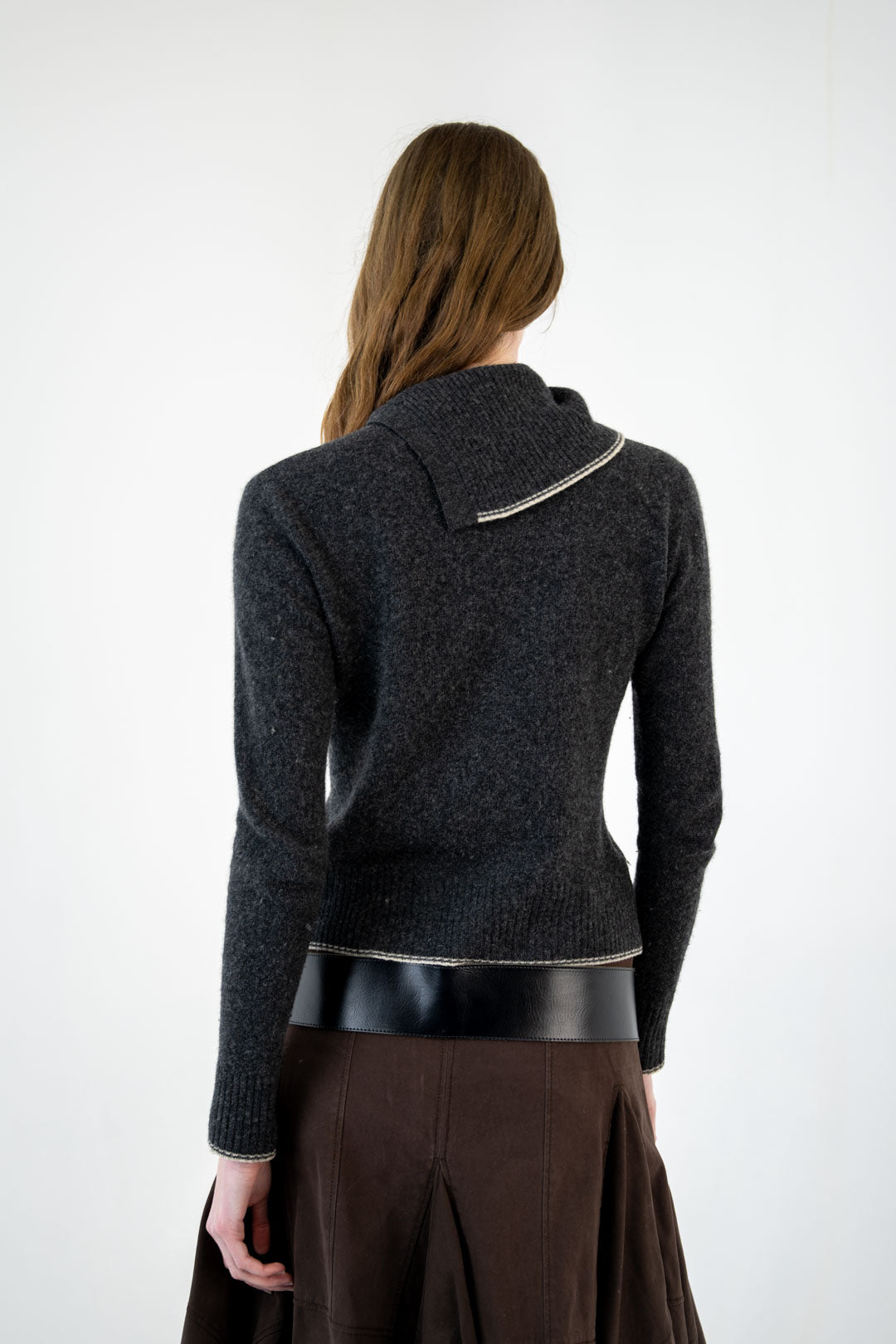 Charcoal Asymmetrical Cardigan
