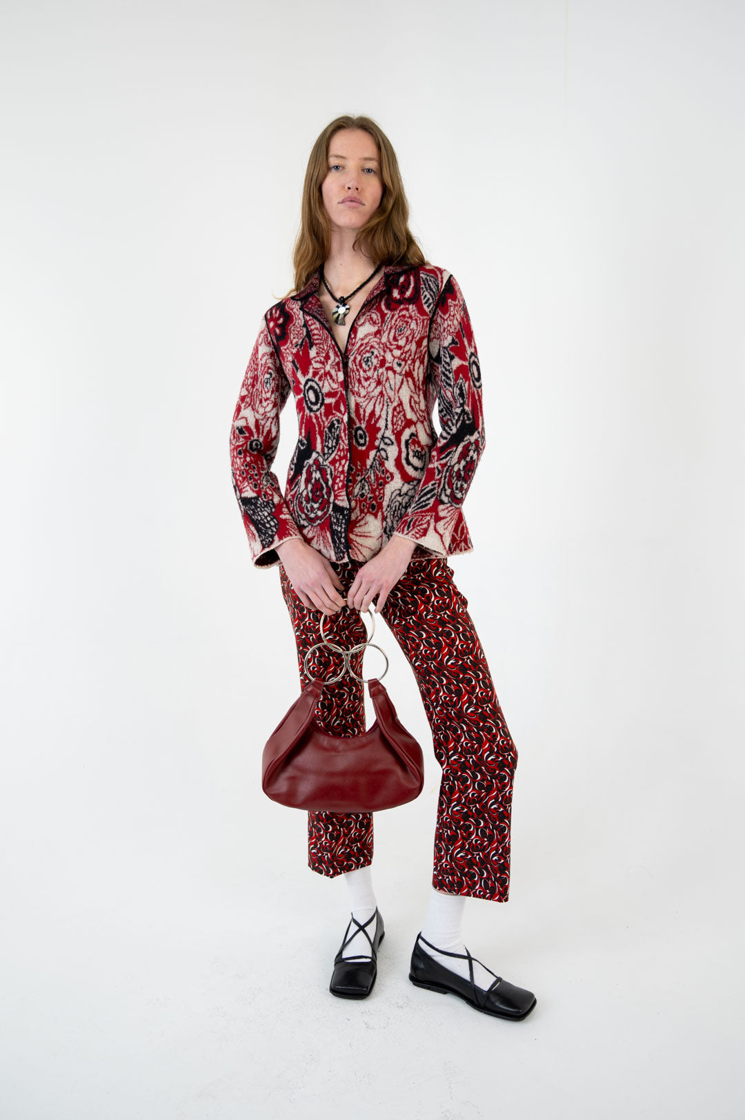 Fuzzi Black Rose Wool Jacket