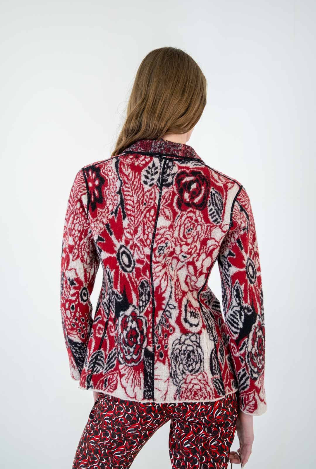 Fuzzi Black Rose Wool Jacket