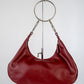 Barneys NYC Oxblood Leather Ring Purse