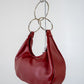 Barneys NYC Oxblood Leather Ring Purse