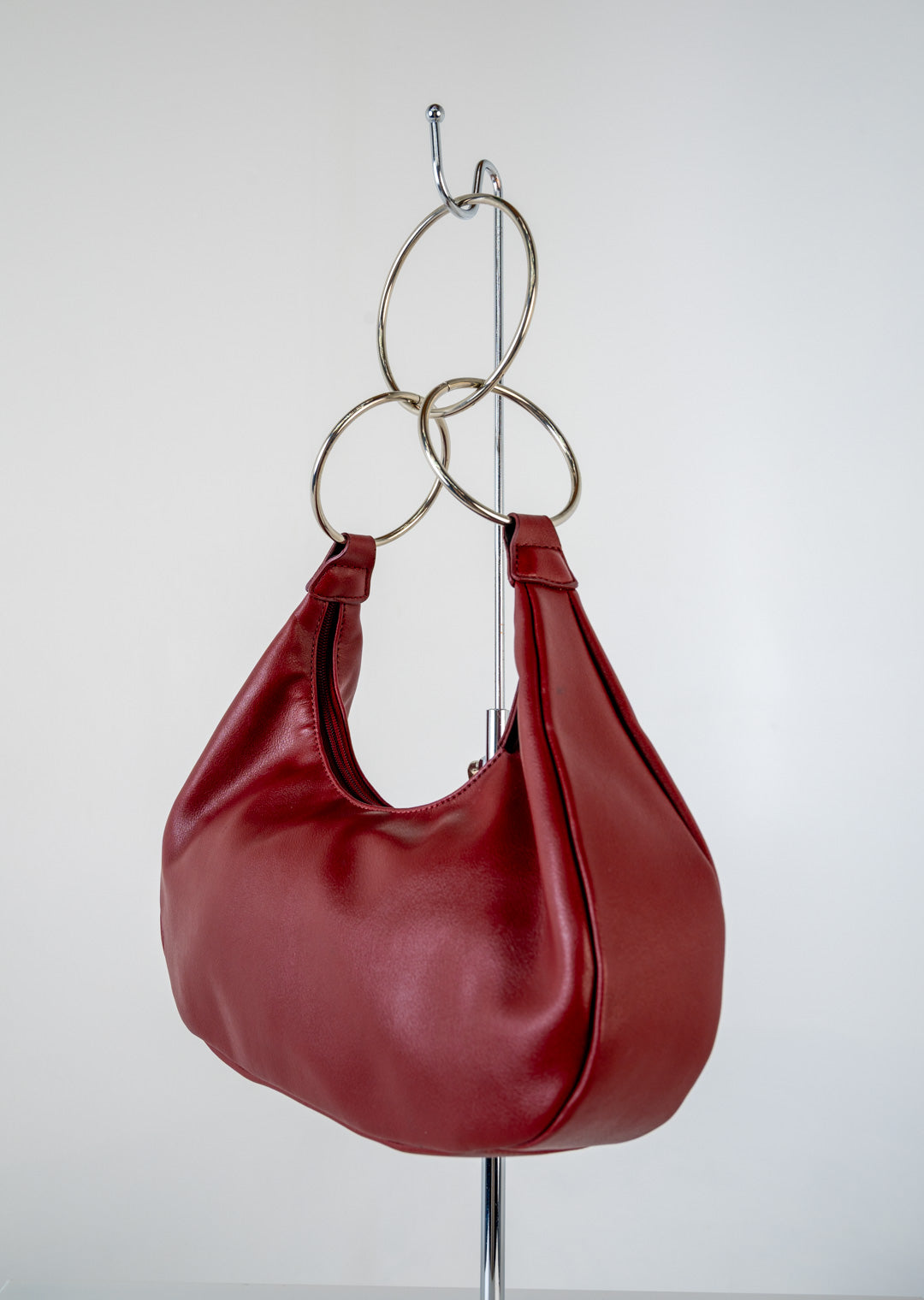 Barneys NYC Oxblood Leather Ring Purse