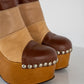 Colorblock Platform Leather Boots (37)
