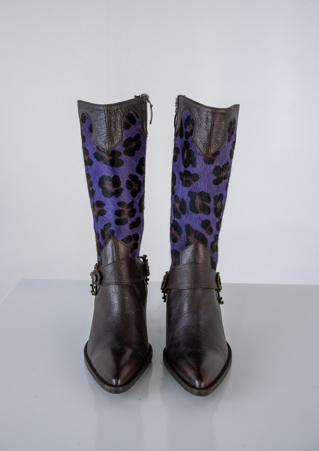 Anna Biagini Pony Hair Leather Boots (39)