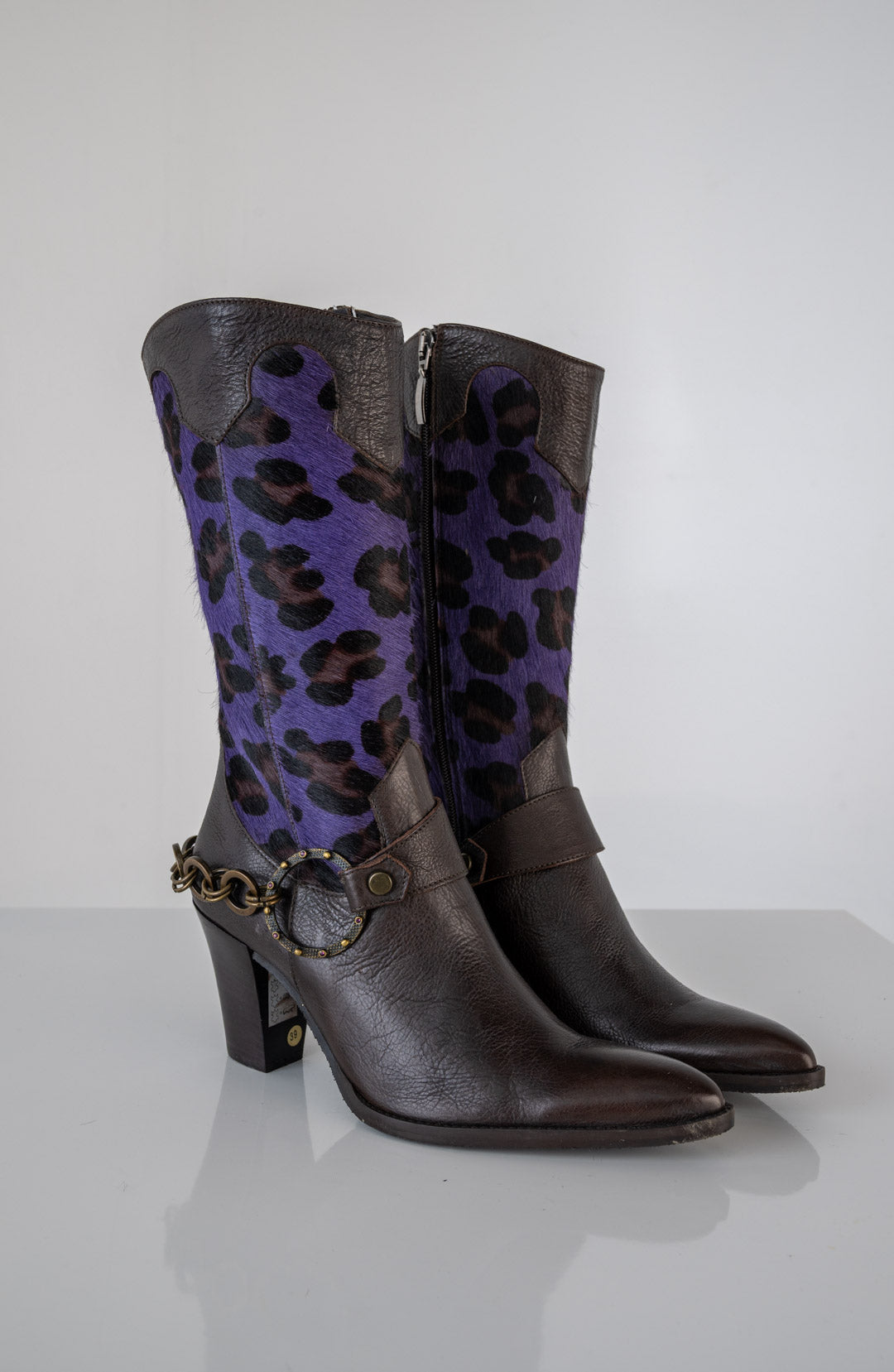 Anna Biagini Pony Hair Leather Boots (39)