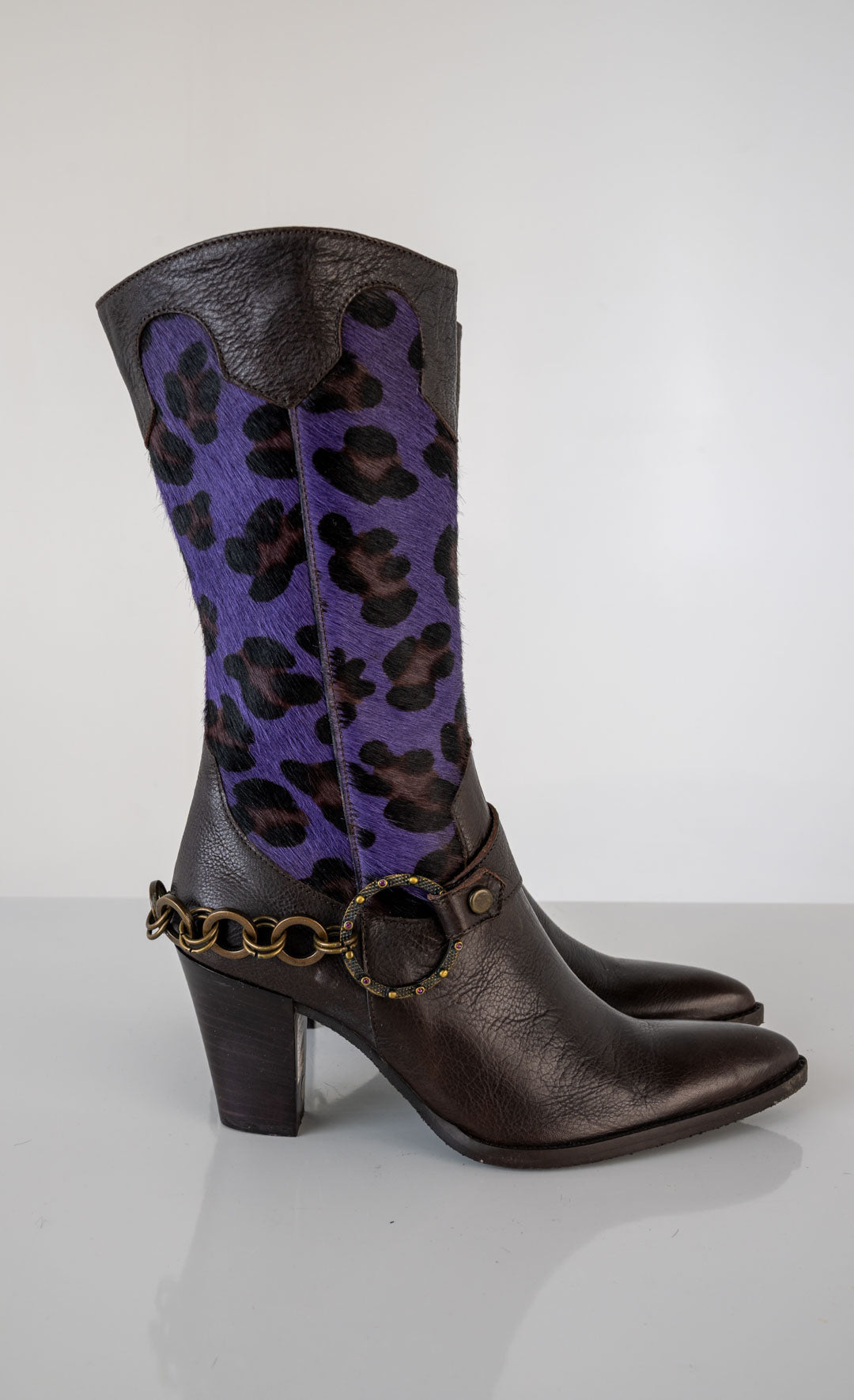Anna Biagini Pony Hair Leather Boots (39)