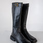 Leather Square Toe Boots (38)