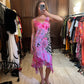 Angela Gavioli Fuchsia Silk Illusion Dress