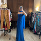 Alberta Anticoli Cobalt Beaded Gown + Stole