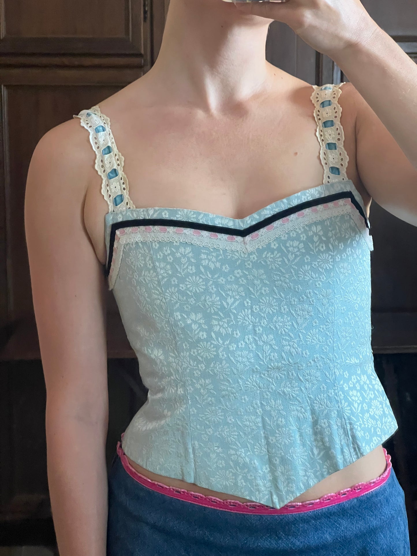 Sky Blue Corset Top