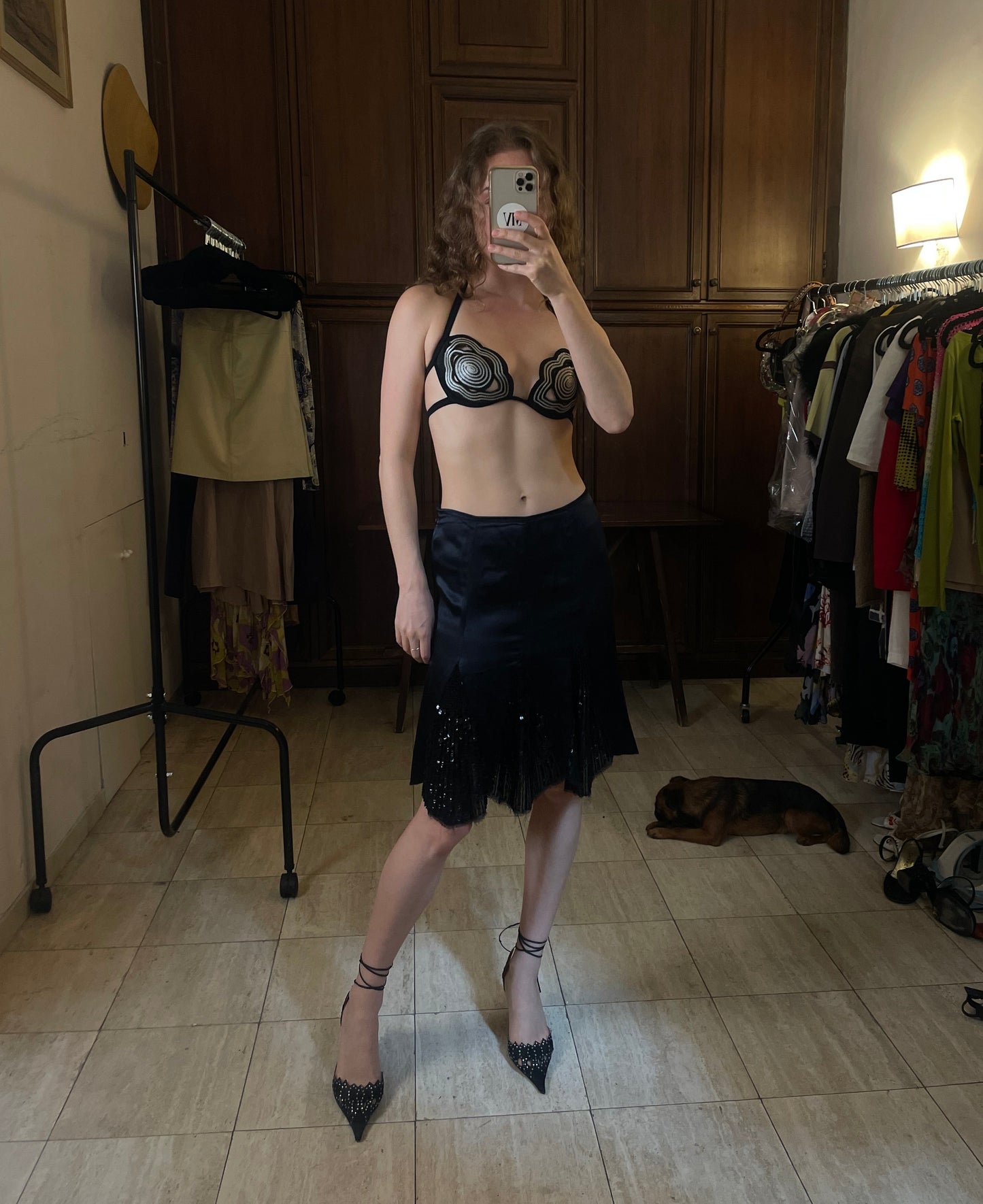 Patrizia Pepe Silk Deco Skirt