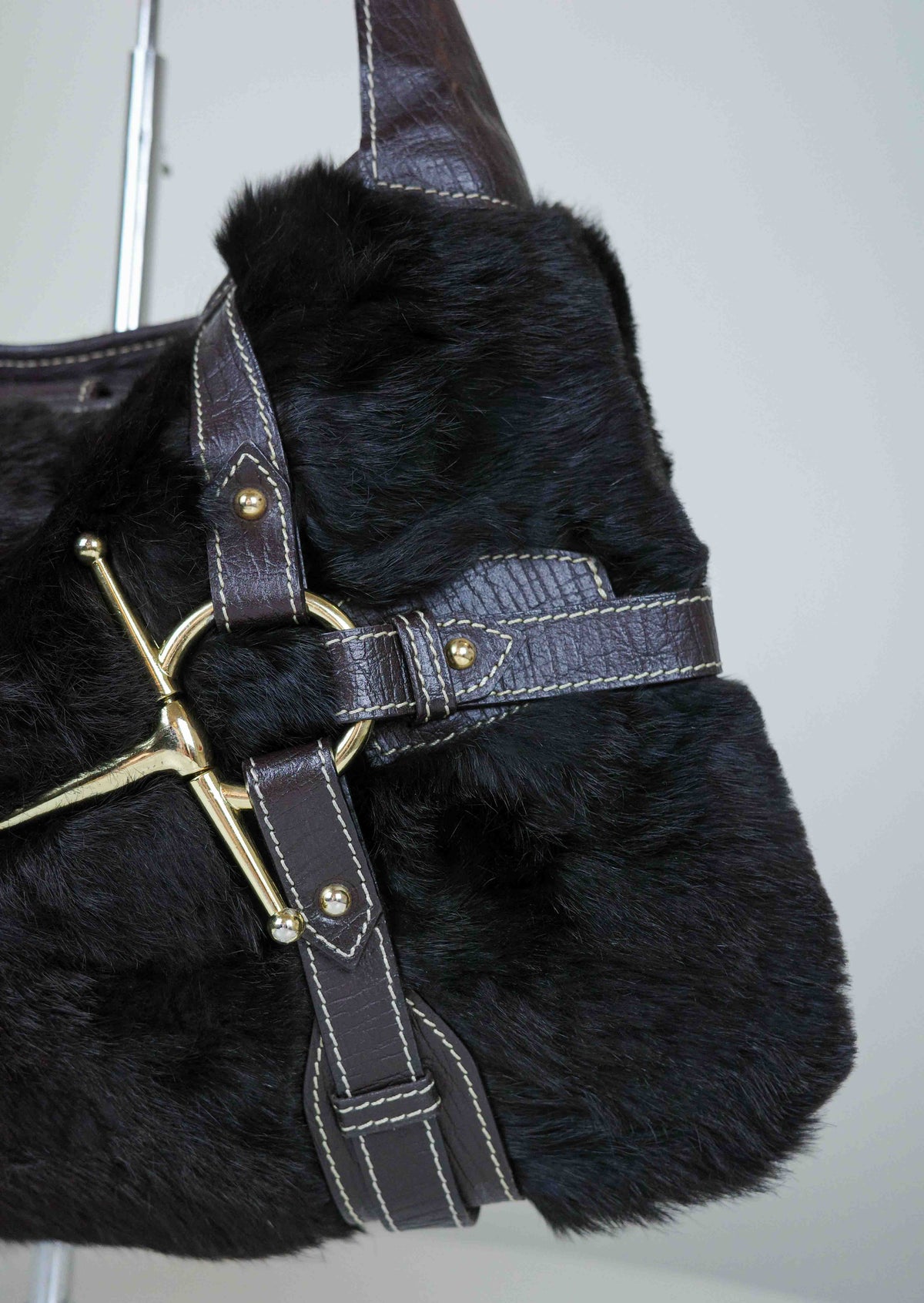 Gucci Cioccolato Fur Bag