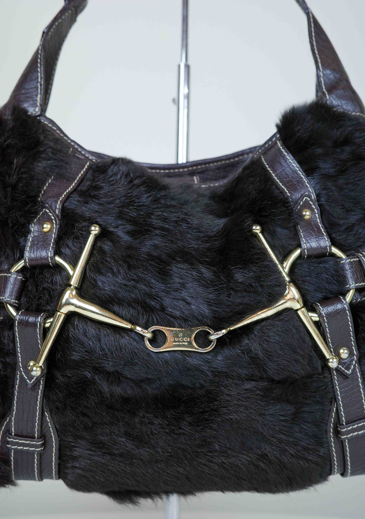 Gucci Cioccolato Fur Bag