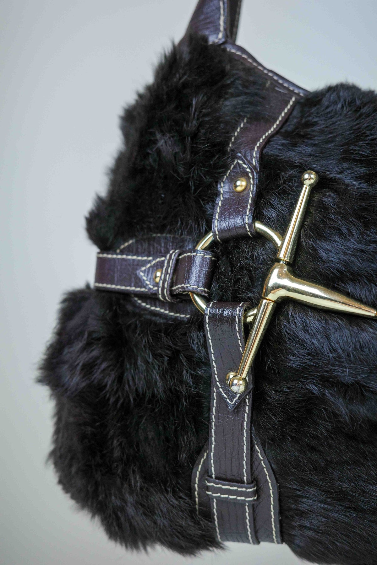 Gucci Cioccolato Fur Bag