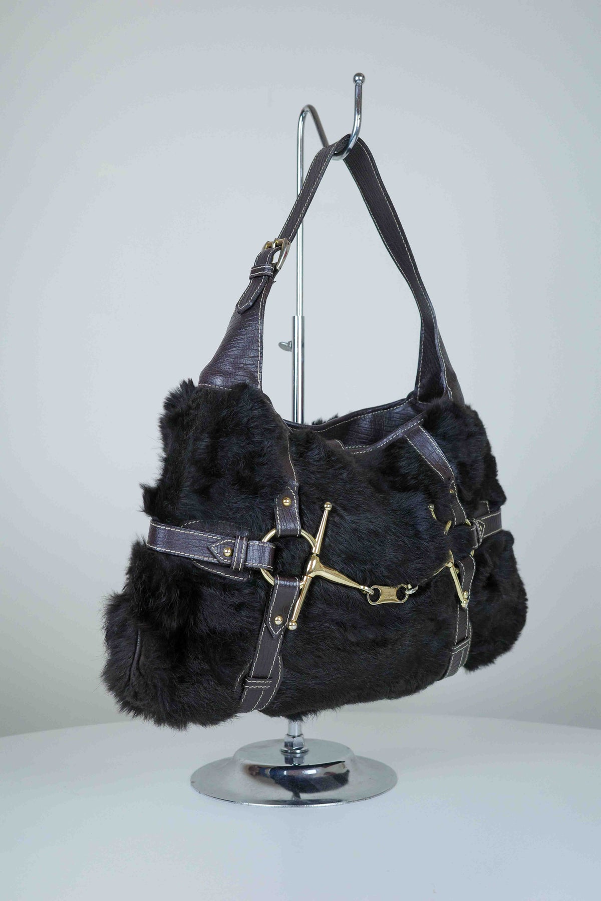 Gucci Cioccolato Fur Bag