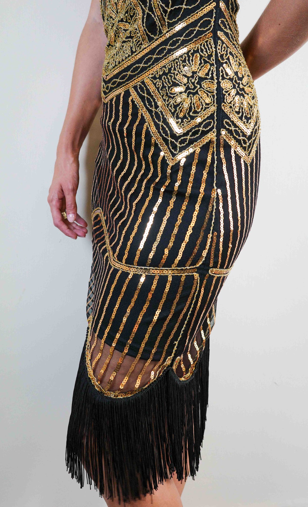 Gilt Deco Fringe Dress