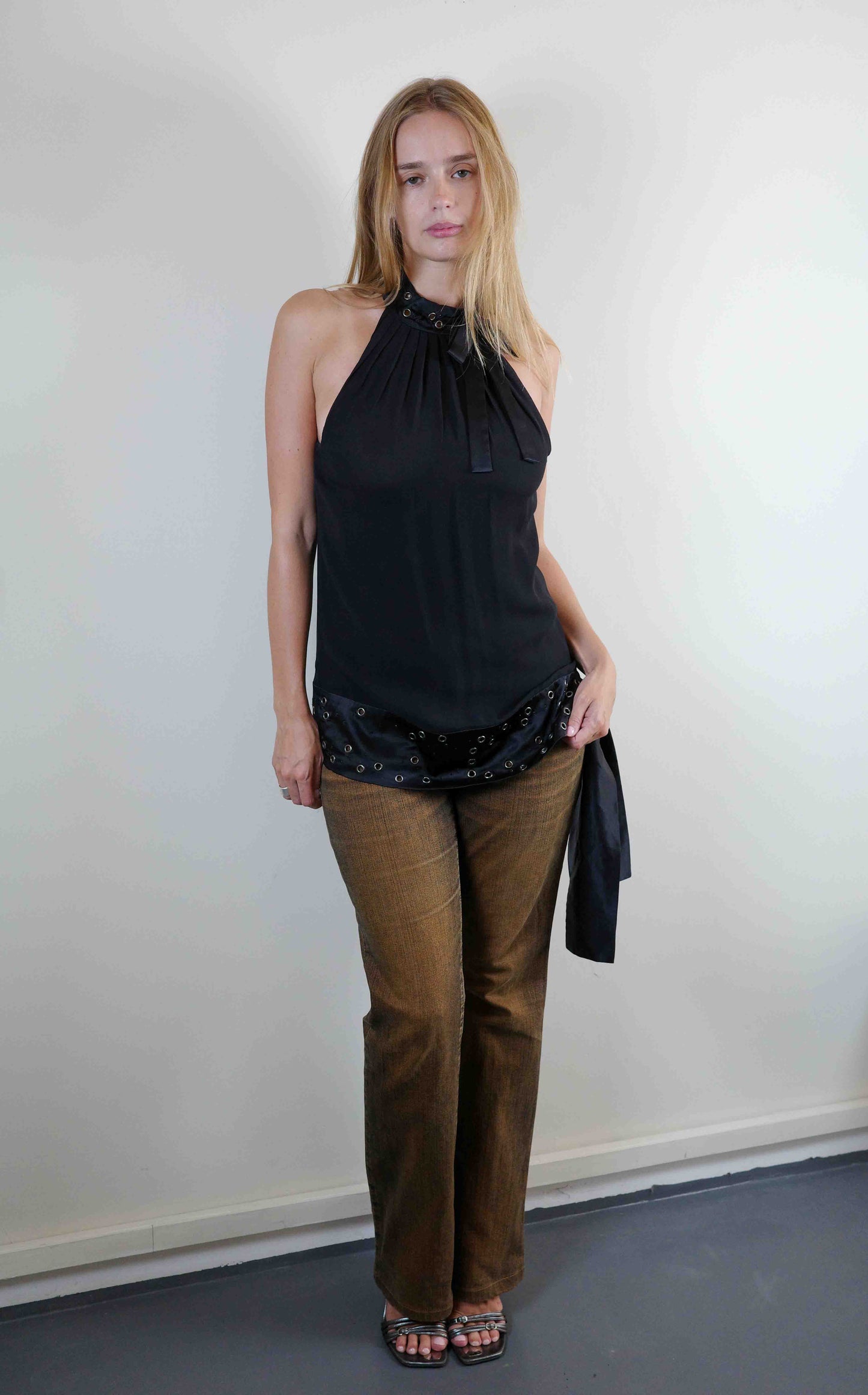 Richmond Silk Grommet Blouse