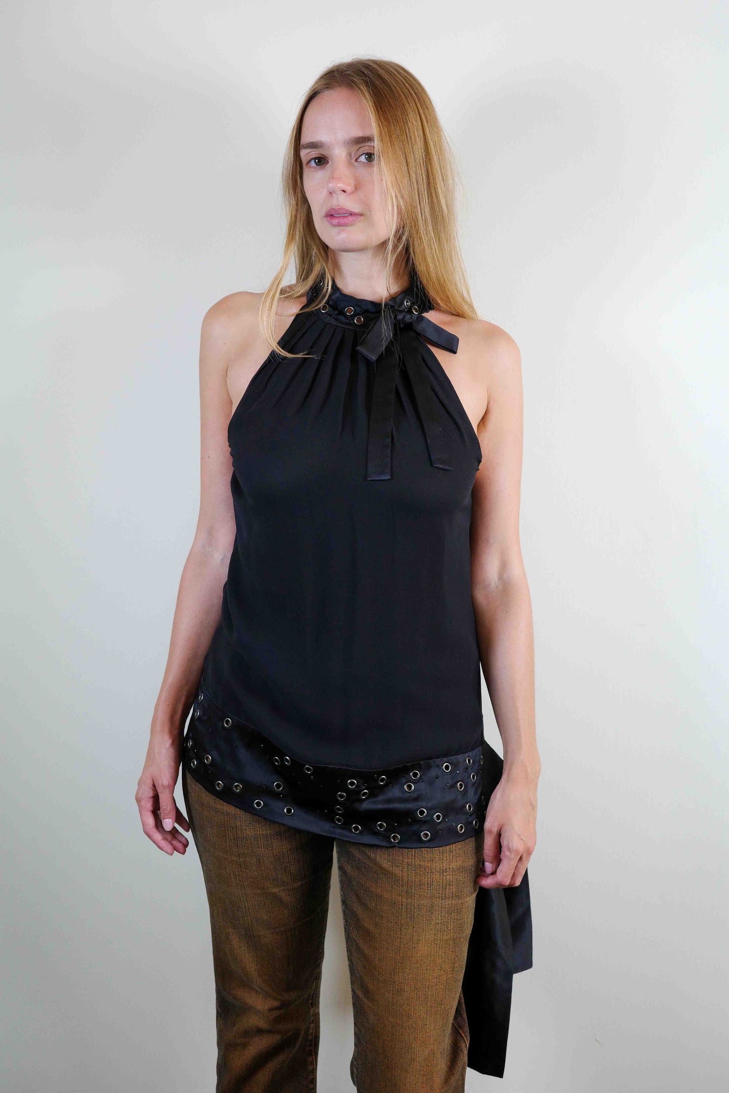 Richmond Silk Grommet Blouse