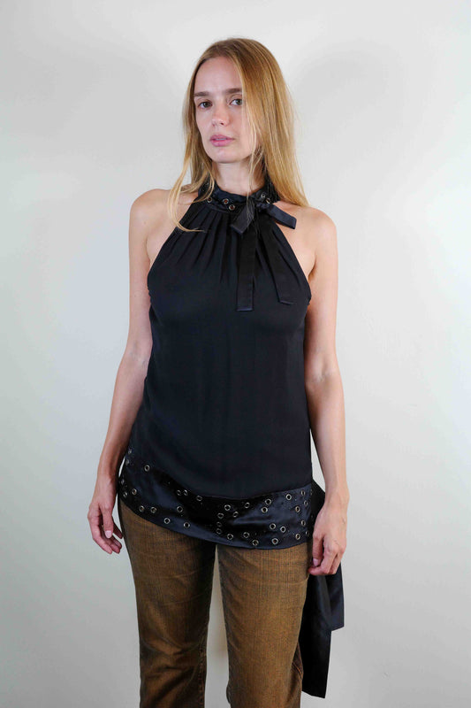 Richmond Silk Grommet Blouse