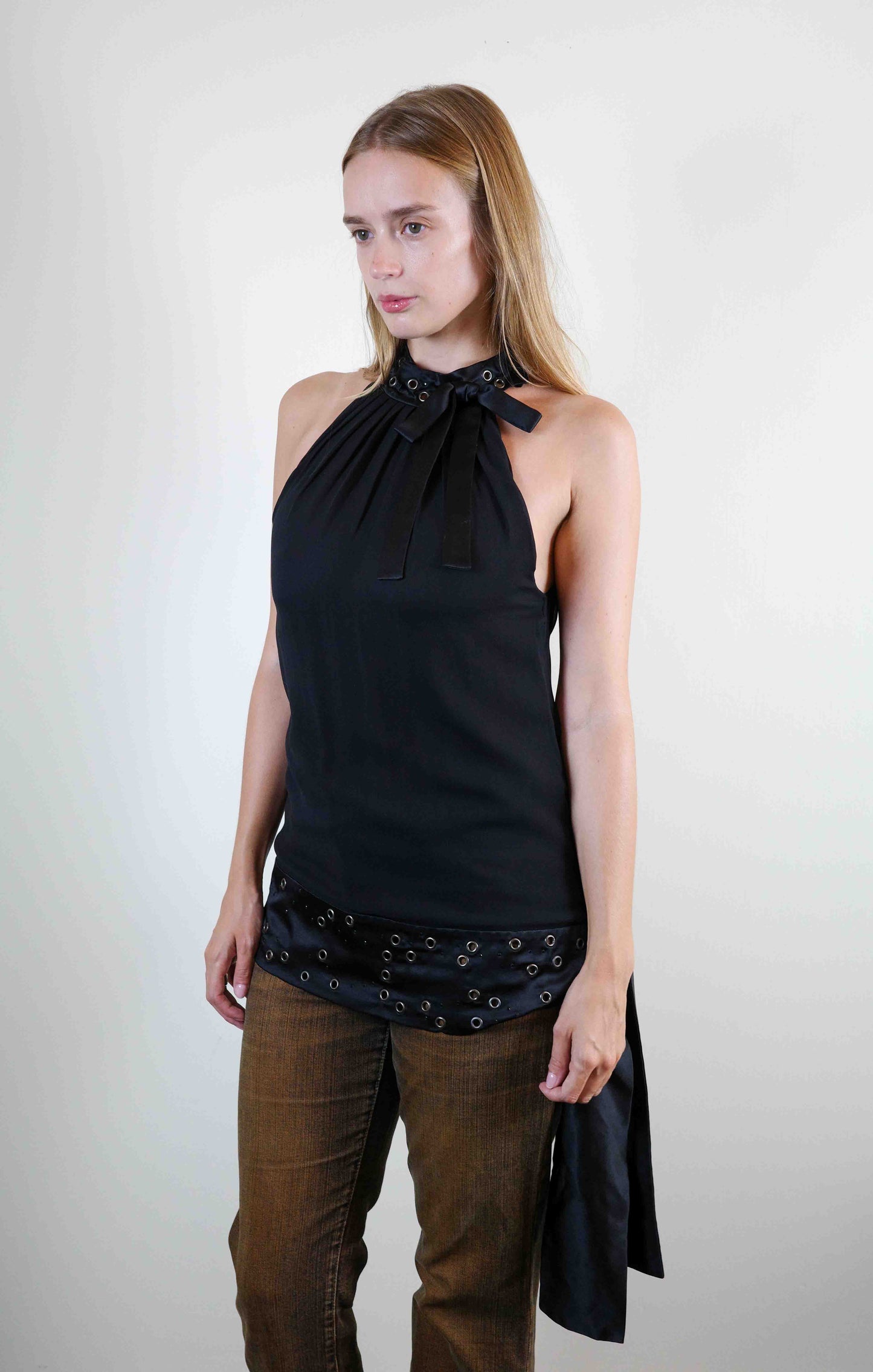 Richmond Silk Grommet Blouse