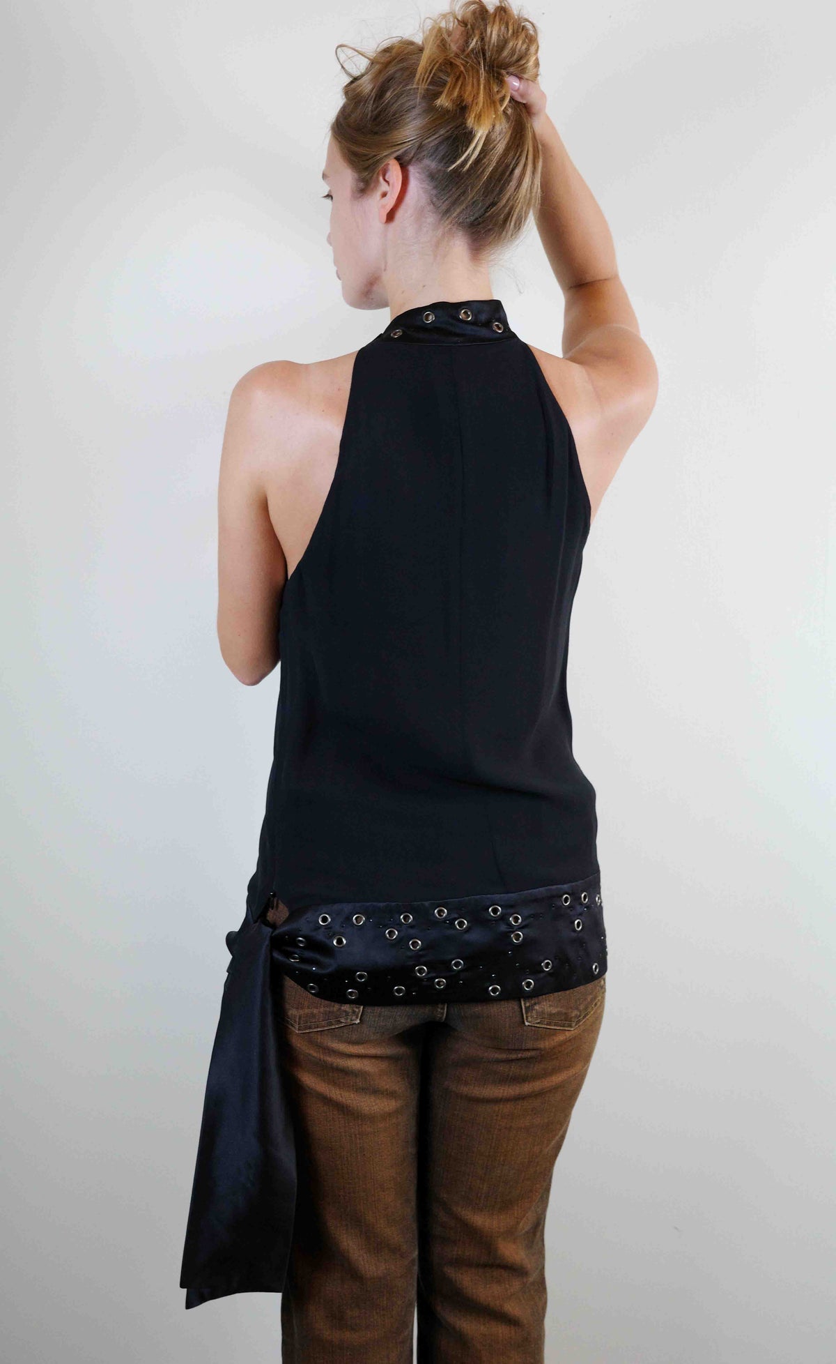 Richmond Silk Grommet Blouse