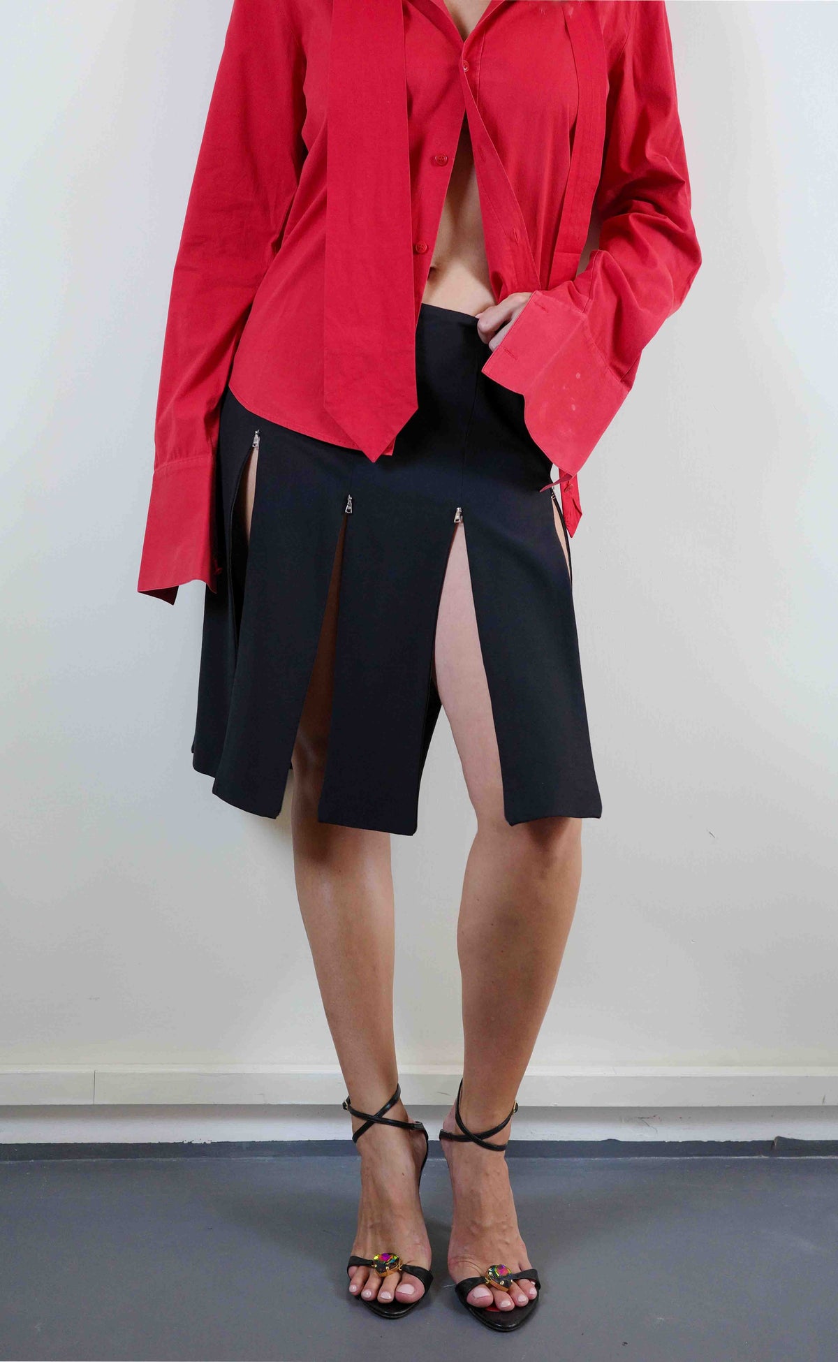 Richmond Wool Zipper Skirt