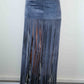 Stone Suede Fringe Skirt