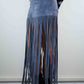 Stone Suede Fringe Skirt