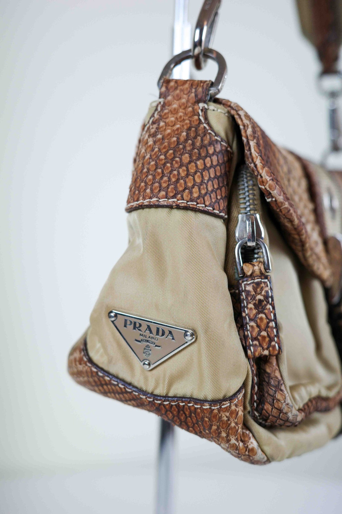 Prada Fawn Python Purse