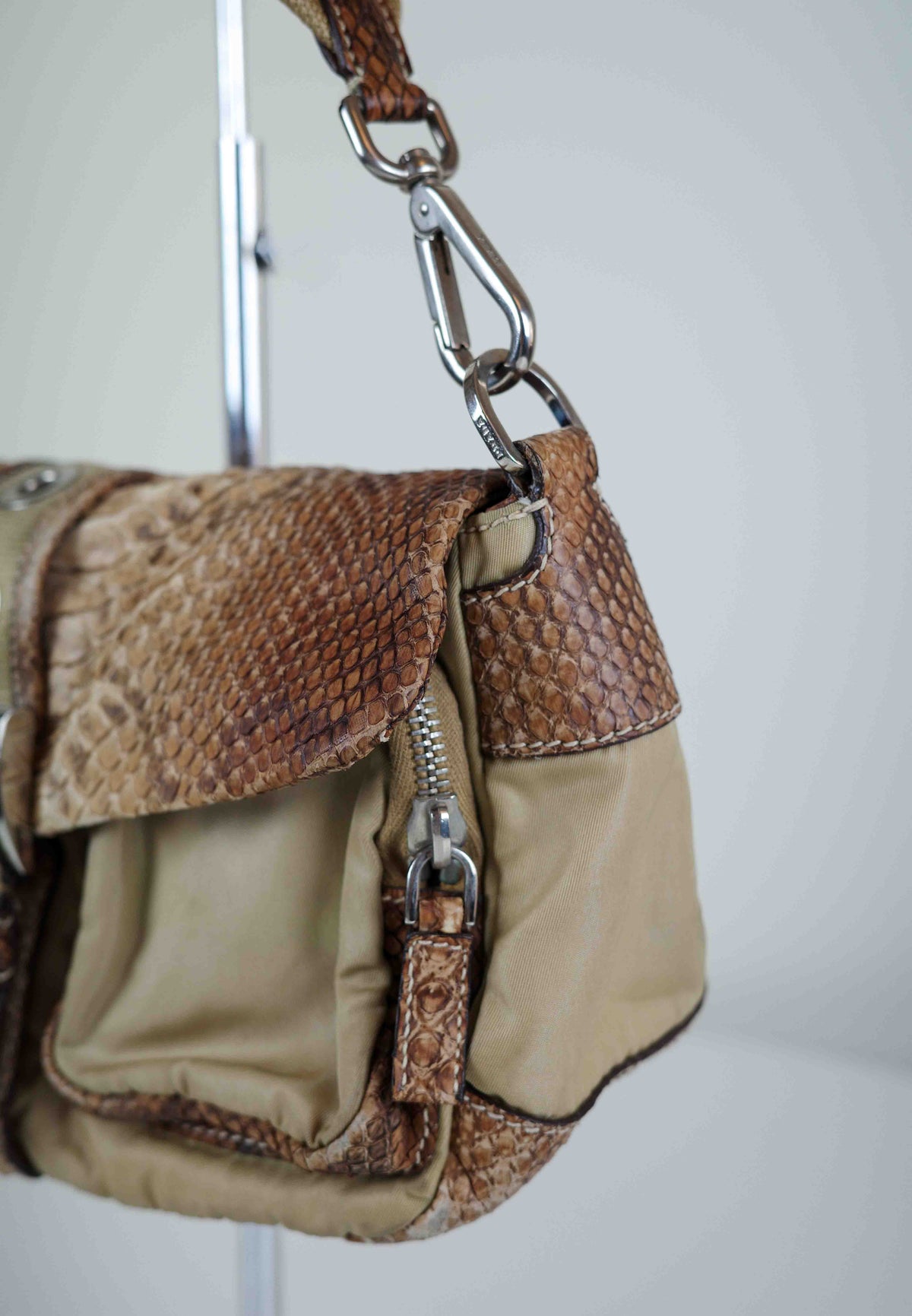 Prada Fawn Python Purse