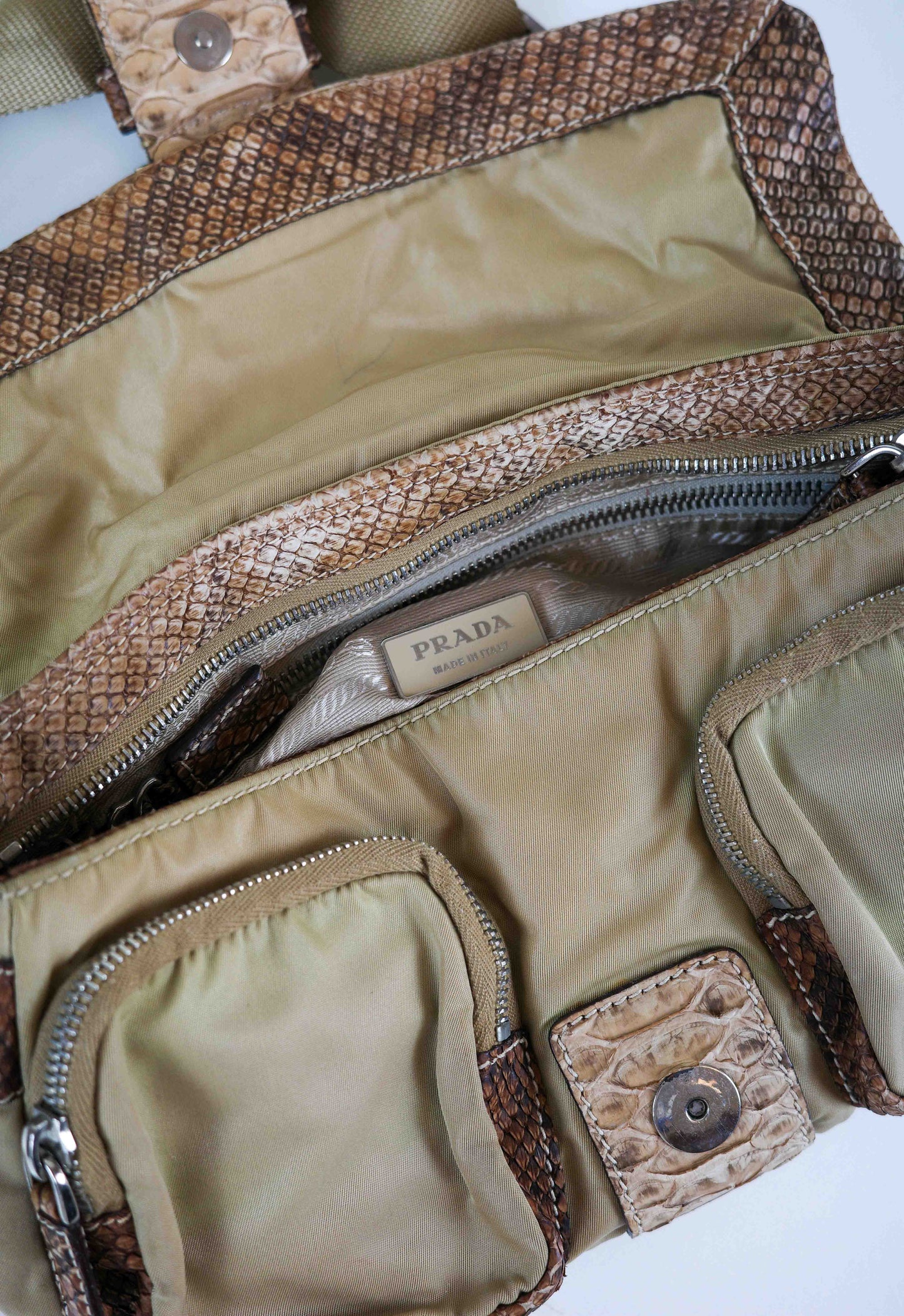 Prada Fawn Python Purse