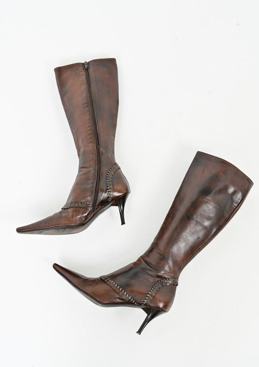Cocoa Leather Boots (37)