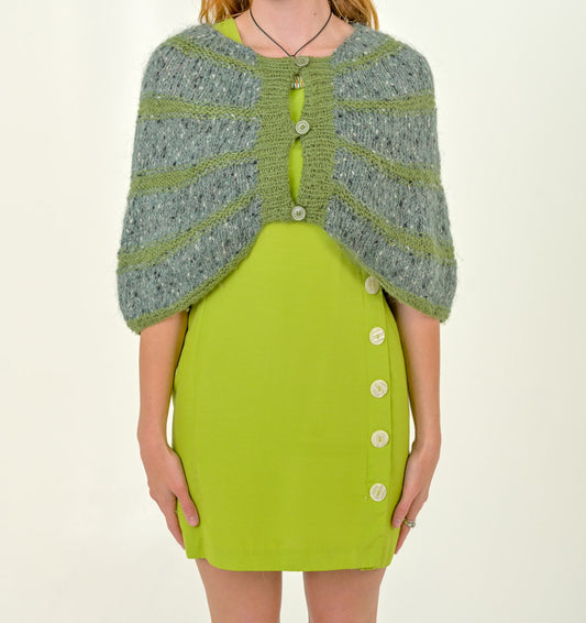 Hand-Knit Moss Cape