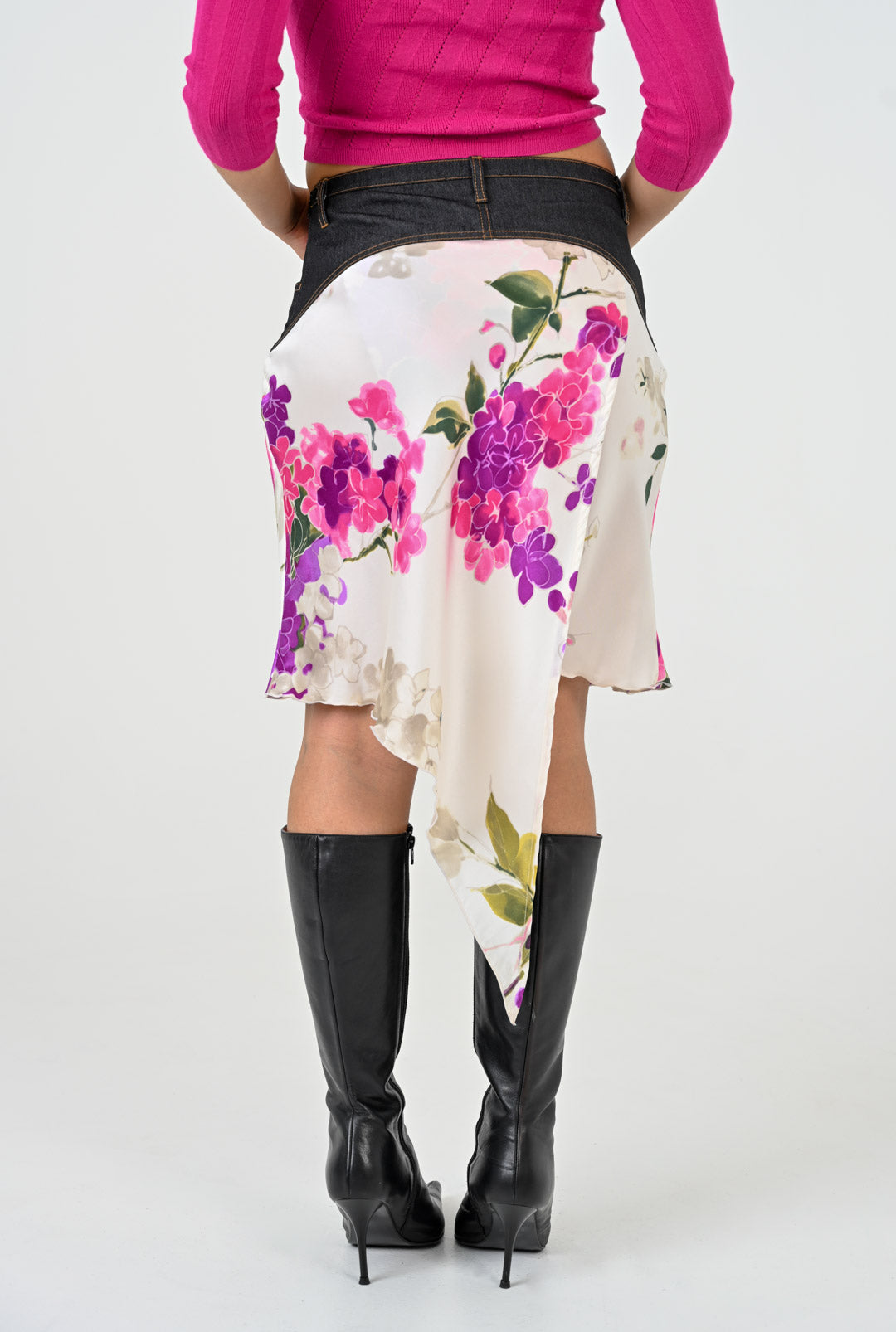 Gai Mattiolo Silk Orchid Skirt