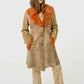 Amber Rabbit Trim Cowhide Coat