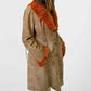 Amber Rabbit Trim Cowhide Coat