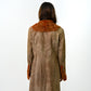 Amber Rabbit Trim Cowhide Coat