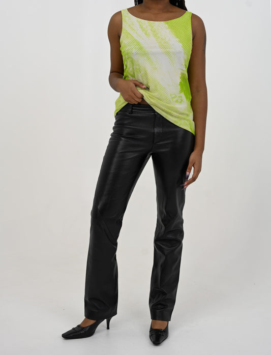 Flared Leather Pants
