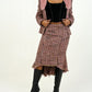 Rabbit Trim Rosewood Tweed Skirt Suit